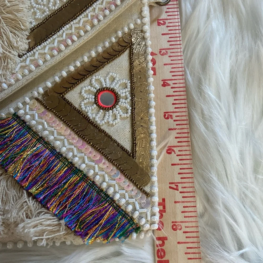 Lulus Tribal Chic Crossbody Bag - Cream and Multicolor - Picture 7 of 8